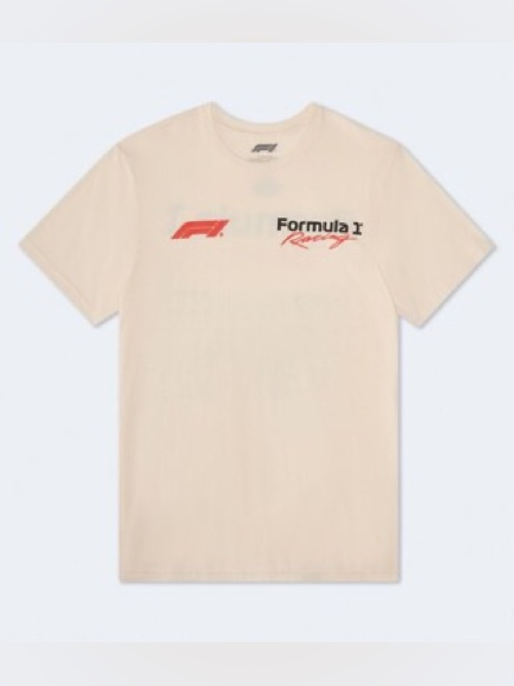 NWT Formula 1 Racing Relaxed Graphic Tee Cream Size XL